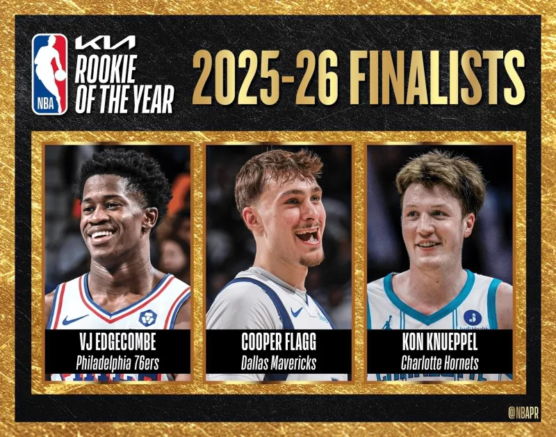 乐虎体育官方入口-NBA官方：明早7点公布最佳新秀，弗拉格&amp;amp;克尼普尔&amp;amp;VJ候选
